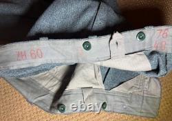 Vintage Swiss Army Wool Uniform Jacket Pants Set Grey Military 54N 56 ZH60