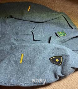Vintage Swiss Army Wool Uniform Jacket Pants Set Grey Military 54N 56 ZH60