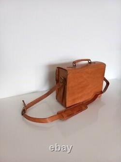 Vintage Swiss Leather Bag Exclusive Handmade Switzerland 80s Briefcase