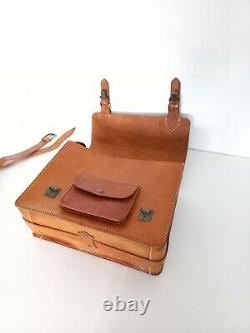 Vintage Swiss Leather Bag Exclusive Handmade Switzerland 80s Briefcase