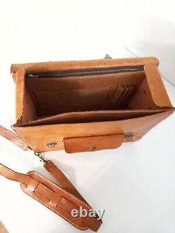 Vintage Swiss Leather Bag Exclusive Handmade Switzerland 80s Briefcase