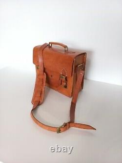 Vintage Swiss Leather Bag Exclusive Handmade Switzerland 80s Briefcase