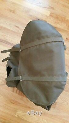 Vintage Swiss Military Back Pack Rucksack Metal Frame Rubberized Canvas HD Army