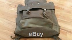 Vintage Swiss Military Back Pack Rucksack Metal Frame Rubberized Canvas HD Army