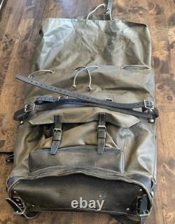 Vintage Swiss Military Backpack Rubberized Army Waterproof Rucksack Survival Bag