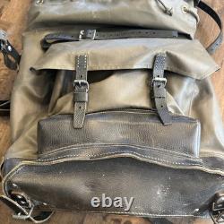 Vintage Swiss Military Backpack Rubberized Army Waterproof Rucksack Survival Bag