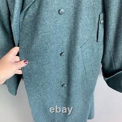 Vintage Swiss Military Coat Surplus Double Breasted Wool Overcoat Mens XL 46N