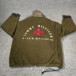 Vintage Tommy Hilfiger Jacket Mens Medium Military Patrol Surplus Fleece Green