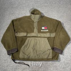 Vintage Tommy Hilfiger Jacket Mens Medium Military Patrol Surplus Fleece Green