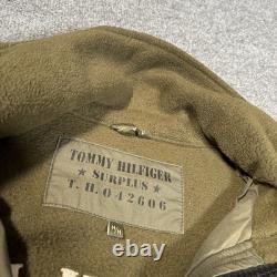 Vintage Tommy Hilfiger Jacket Mens Medium Military Patrol Surplus Fleece Green