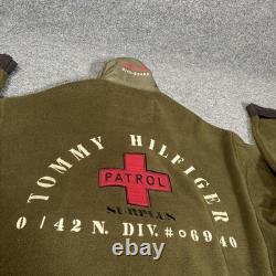 Vintage Tommy Hilfiger Jacket Mens Medium Military Patrol Surplus Fleece Green