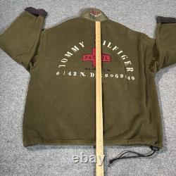 Vintage Tommy Hilfiger Jacket Mens Medium Military Patrol Surplus Fleece Green