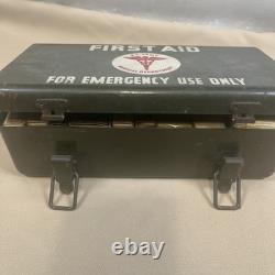 Vintage U. S. Army Medical First Aid Kit Metal Case with Original Contents