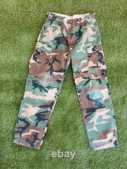 Vintage U. S. Army USMC Military Camo Combat Cargo Fatigues Set BDU Pants Jacket