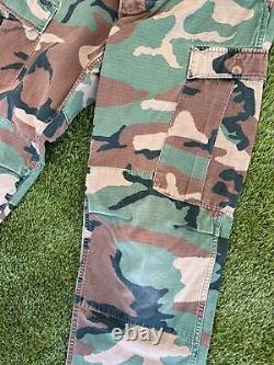 Vintage U. S. Army USMC Military Camo Combat Cargo Fatigues Set BDU Pants Jacket