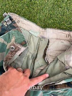 Vintage U. S. Army USMC Military Camo Combat Cargo Fatigues Set BDU Pants Jacket