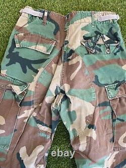 Vintage U. S. Army USMC Military Camo Combat Cargo Fatigues Set BDU Pants Jacket