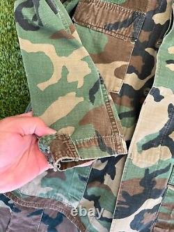 Vintage U. S. Army USMC Military Camo Combat Cargo Fatigues Set BDU Pants Jacket