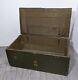 Vintage Us Army Military Green Wood Foot Locker Storage Trunk Chest Lid Box