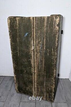 Vintage US ARMY Military Green Wood Foot Locker Storage Trunk Chest Lid Box