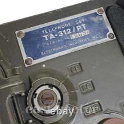 Vintage US Army Field Telephone Phone Set TA-312/PT Military Radio Vietnam Korea