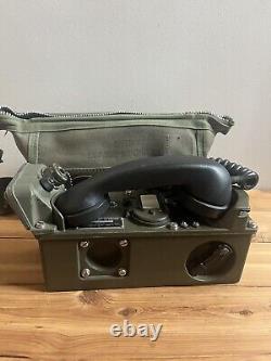 Vintage US Army Field Telephone Set TA-312/PT Military Radio Phone USA UNTESTED