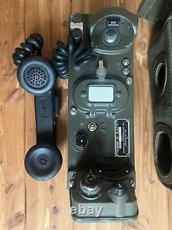 Vintage US Army Field Telephone Set TA-312/PT Military Radio Phone USA UNTESTED