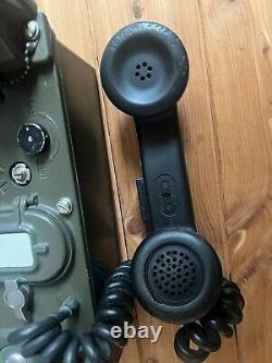 Vintage US Army Field Telephone Set TA-312/PT Military Radio Phone USA UNTESTED