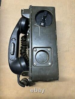 Vintage US Army Field Telephone Set TA-312/PT Military Radio, UNTESTED