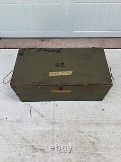 Vintage US Army Footlocker with Tray Portable Chest Trunk Military