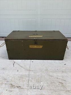 Vintage US Army Footlocker with Tray Portable Chest Trunk Military