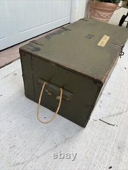 Vintage US Army Footlocker with Tray Portable Chest Trunk Military