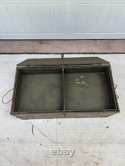 Vintage US Army Footlocker with Tray Portable Chest Trunk Military