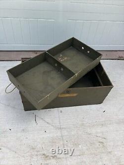 Vintage US Army Footlocker with Tray Portable Chest Trunk Military