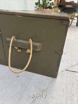 Vintage US Army Footlocker with Tray Portable Chest Trunk Military