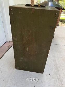 Vintage US Army Footlocker with Tray Portable Chest Trunk Military