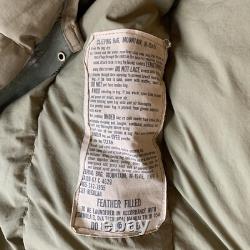 Vintage US Army M-1949 Feather Filled Mountain Regular Sleeping Bag Military