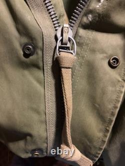 Vintage US Army M 1951 Fishtail Parka Jacket complete with coyote fur