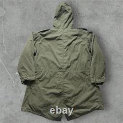 Vintage US Army M-1951 Fishtail Parka Shell M51 Military Coat Large Green 50s