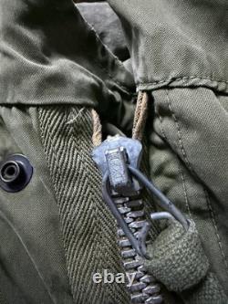 Vintage US Army M-1951 Fishtail Parka Shell M51 Military Coat Large Green 50s