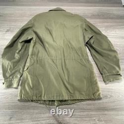 Vintage US Army M1951 Field Coat Mens Small Green OG107 Cotton Sateen 50s