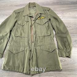 Vintage US Army M1951 Field Coat Mens Small Green OG107 Cotton Sateen 50s