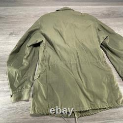 Vintage US Army M1951 Field Coat Mens Small Green OG107 Cotton Sateen 50s