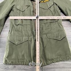 Vintage US Army M1951 Field Coat Mens Small Green OG107 Cotton Sateen 50s