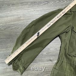 Vintage US Army M1951 Field Coat Mens Small Green OG107 Cotton Sateen 50s