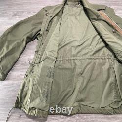 Vintage US Army M1951 Field Coat Mens Small Green OG107 Cotton Sateen 50s