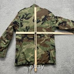 Vintage US Army M65 Field Coat Jacket Mens Medium Long Woodland Camo Hooded 80s