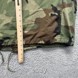 Vintage US Army M65 Field Coat Jacket Mens Medium Long Woodland Camo Hooded 80s