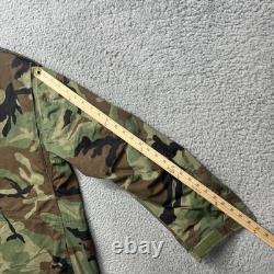 Vintage US Army M65 Field Coat Jacket Mens Medium Long Woodland Camo Hooded 80s
