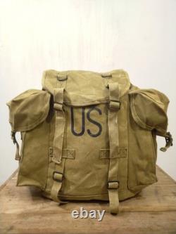 Vintage US Army Military Backpack Army Green Fade Canvas Bag
